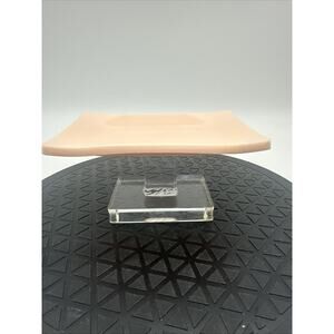 Vintage 70’s Lucite /Acrylic Light Salmon Pedestal Bar Soap Holder EUC